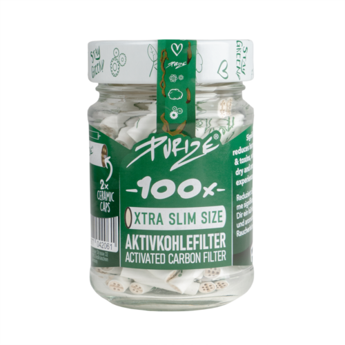 10 x 100 PURIZE® Xtra Slim im Glas - Diverse Farben